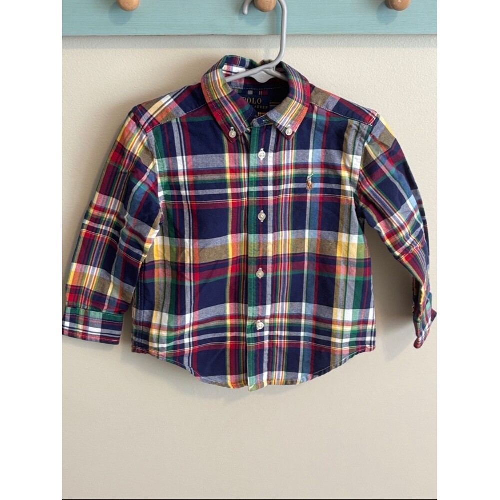 Polo by Ralph Lauren Boys Multi-Color Plaid Button-Down Shirt size 2T